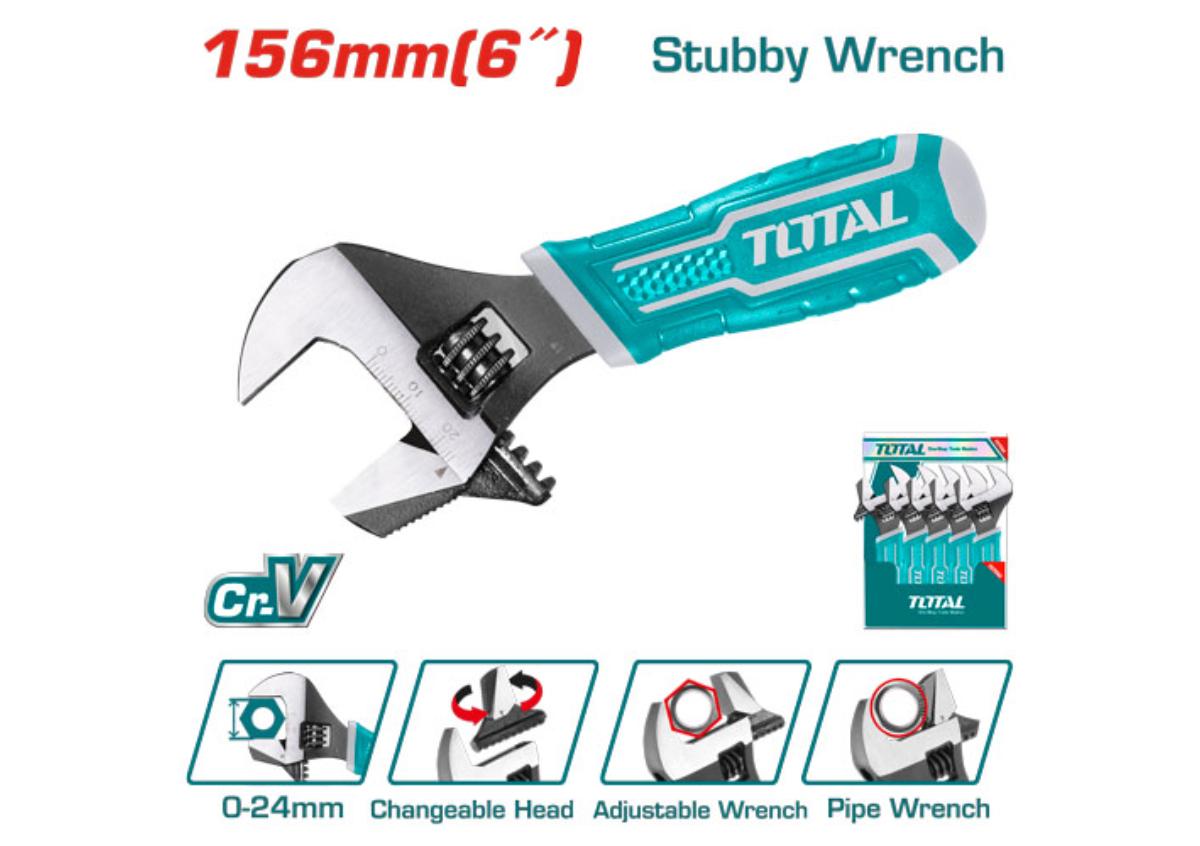 2-в-1 короткий разводной ключ TOTAL THT1016S