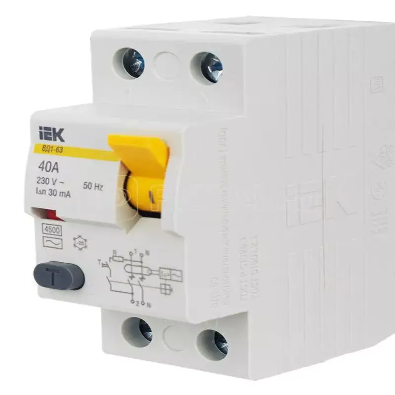 Выключатель дифференциальный УЗО 2-полюс. 40 А 30 mA ИЭК