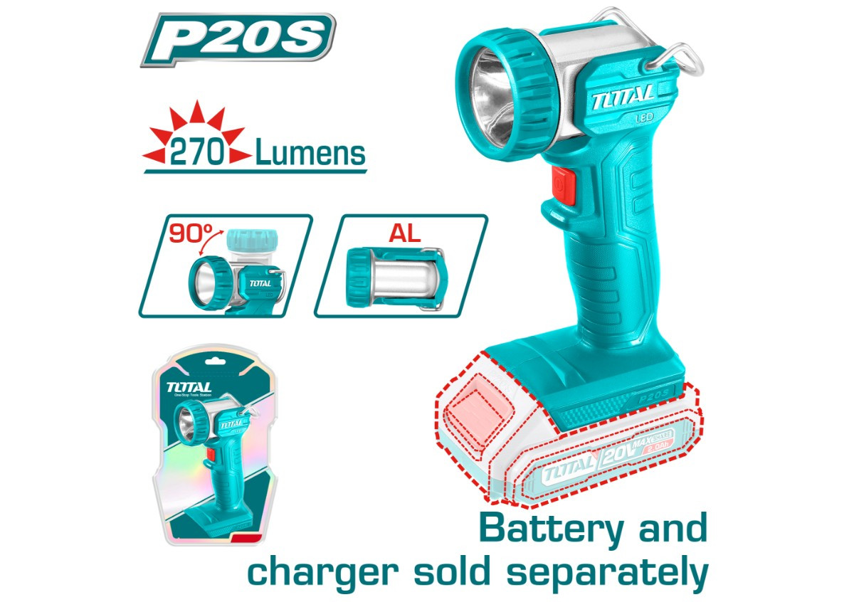 Литий-ионная рабочая лампа 20 В TOTAL TWLI2038