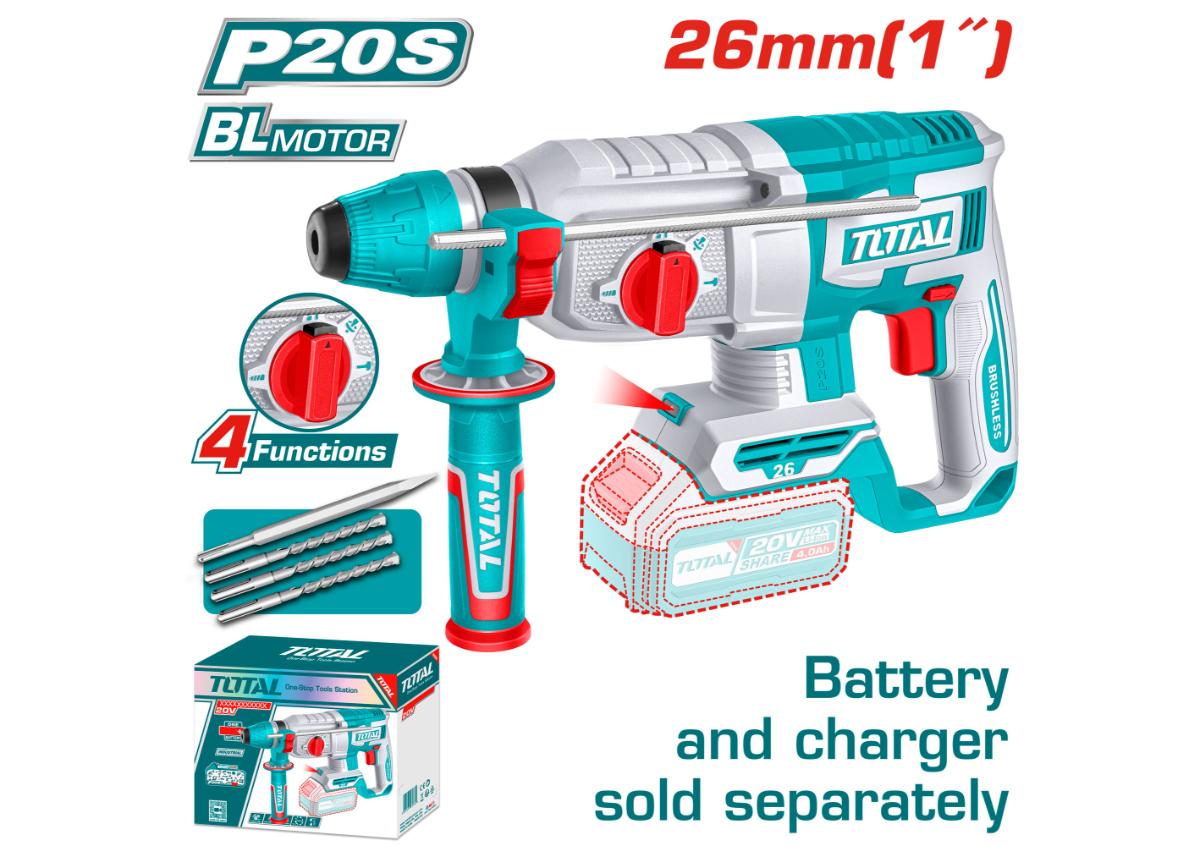 Перфоратор аккумуляторный  20В TRHLI20268 TOTAL