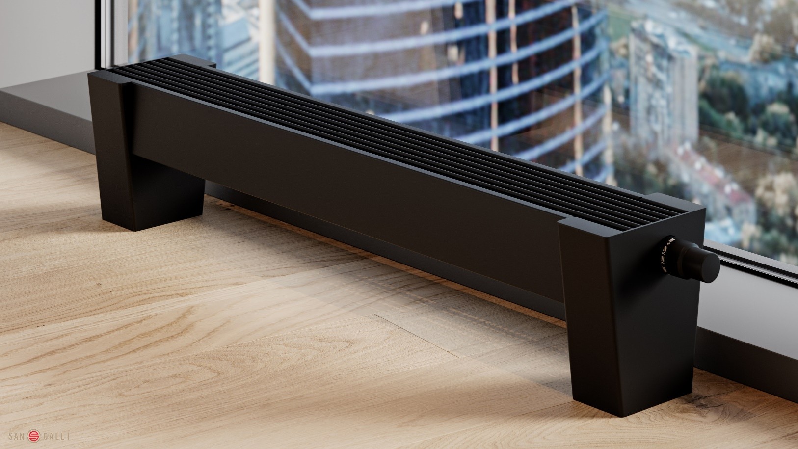 Напольный конвектор водяной FNC6-1000(RAL9005muar,dark brown) SAN GALLI