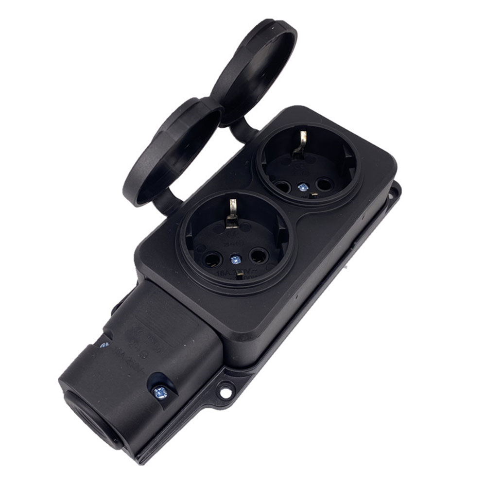 Розетка 2-х местная с защитными крышками 16А 230В, 2P+PE SMARTBUY