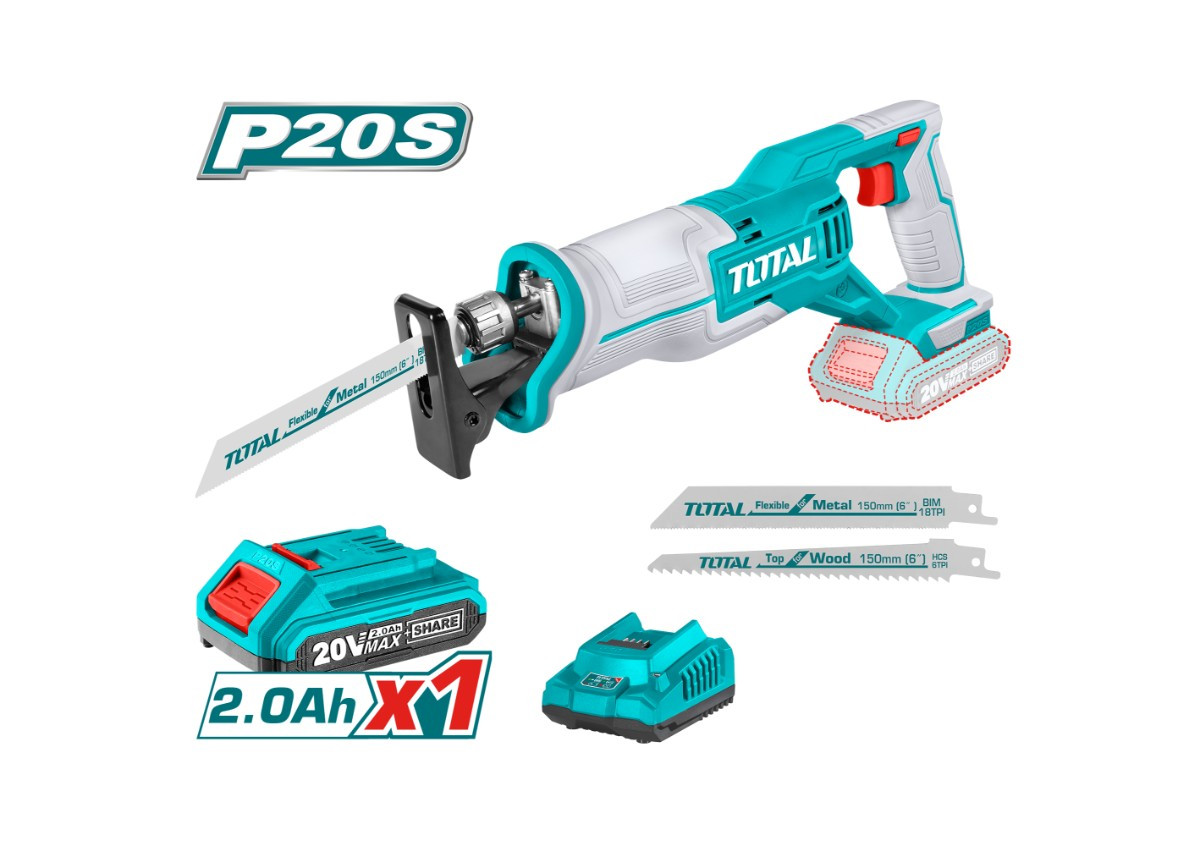 Аккумуляторная сабельная пила 20 В TOTAL TRSLI11521