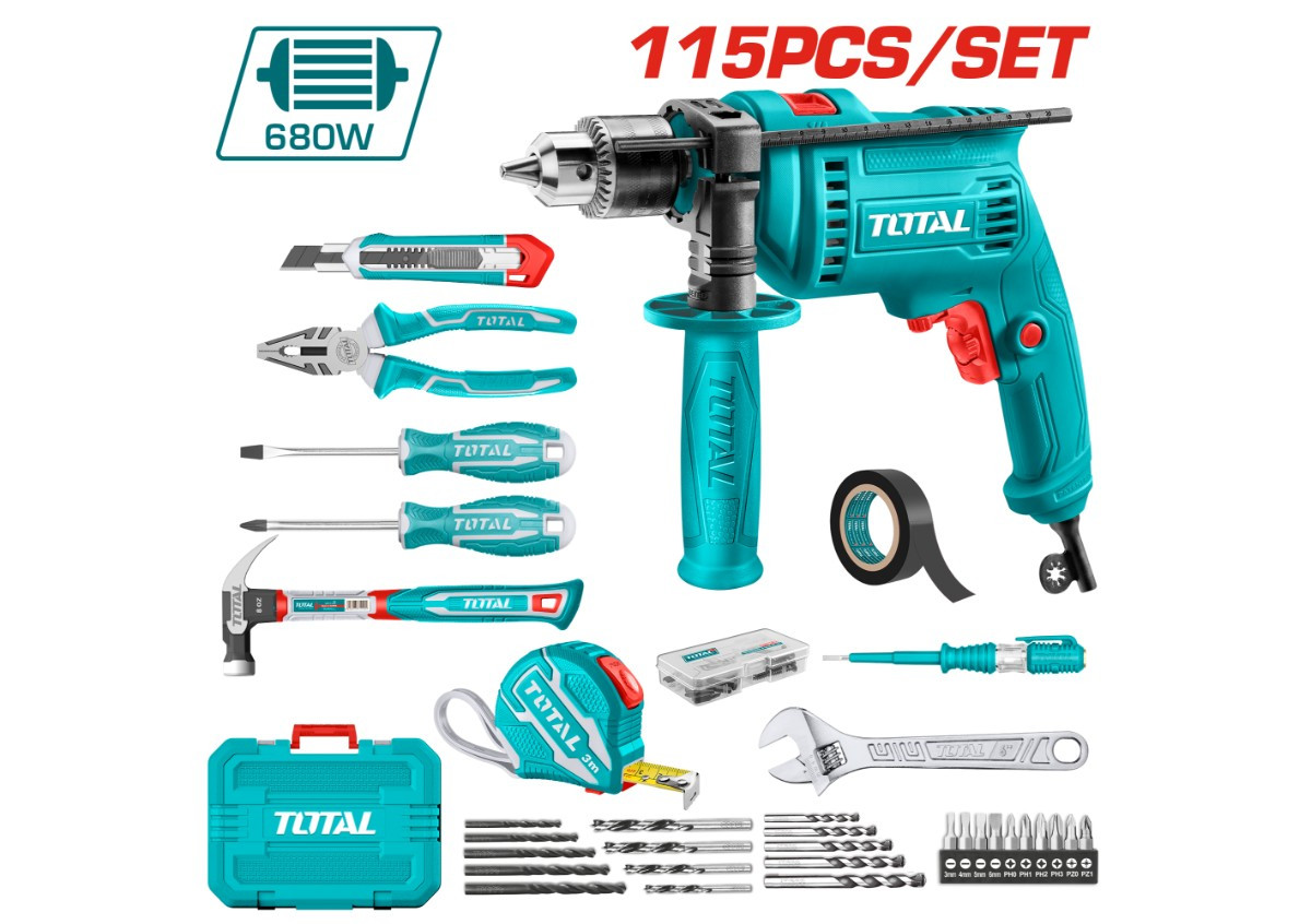 Գայլիկոնիչի հավաքածու 115 կտոր TOTAL THKTHP1152