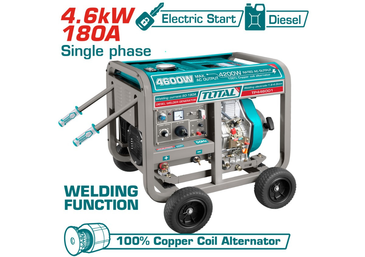 Դիզելային գեներատոր և եռակցման սարք 4.6կվտ  TOTAL TP446001