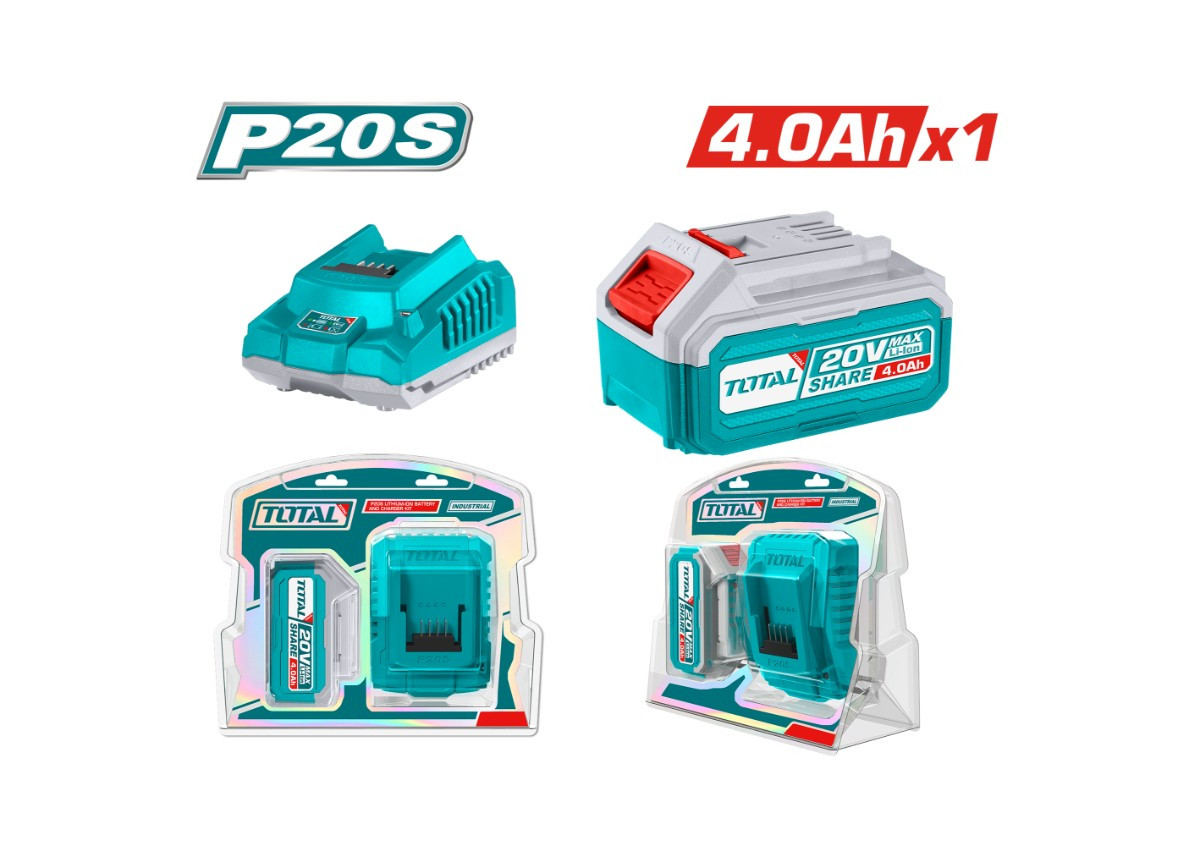 Մարտկոցի և լիցքավորիչի հավաքածու TOTAL TFBCPK1214