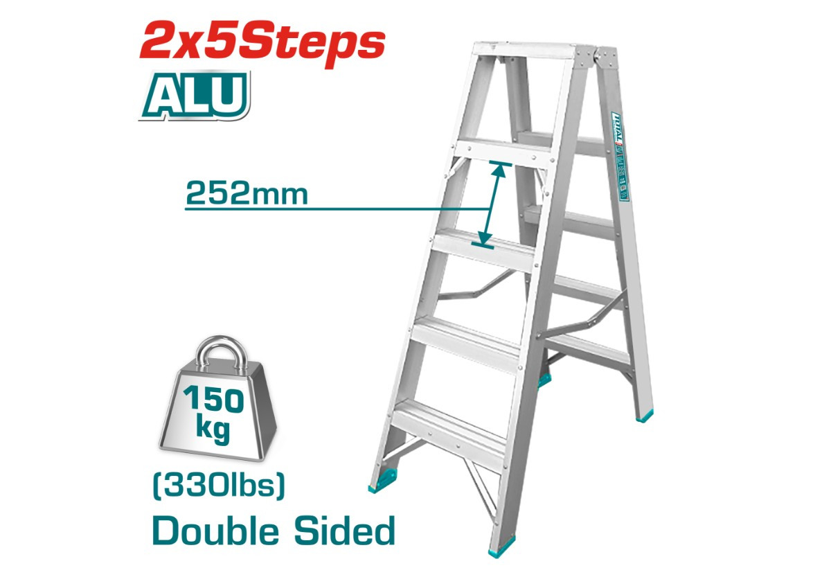 Երկկողմանի սանդուղք 2*5 քայլ TOTAL THLAD01051