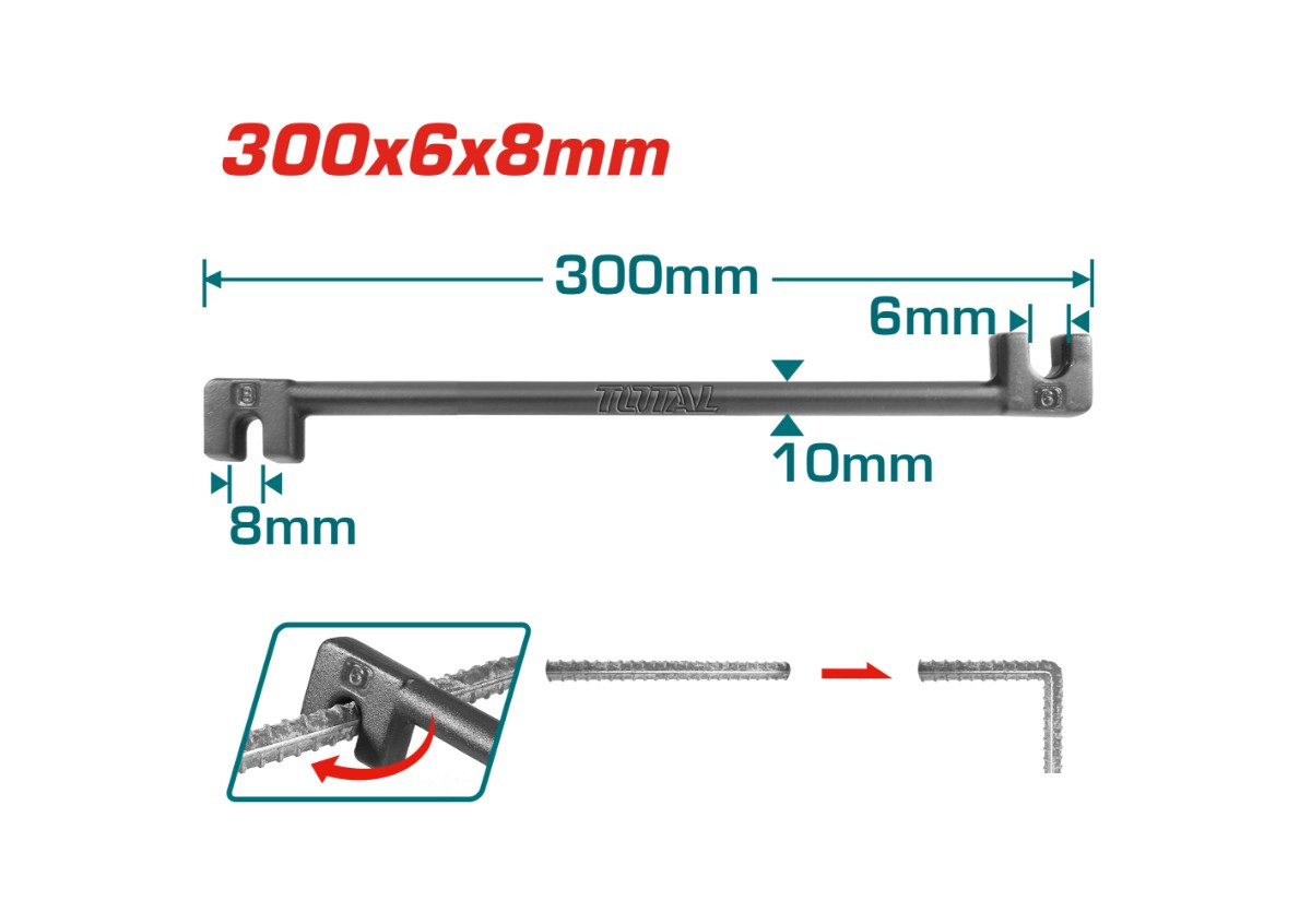 Ամրանի թեքման ձող 300մմ TOTAL THBEB06082