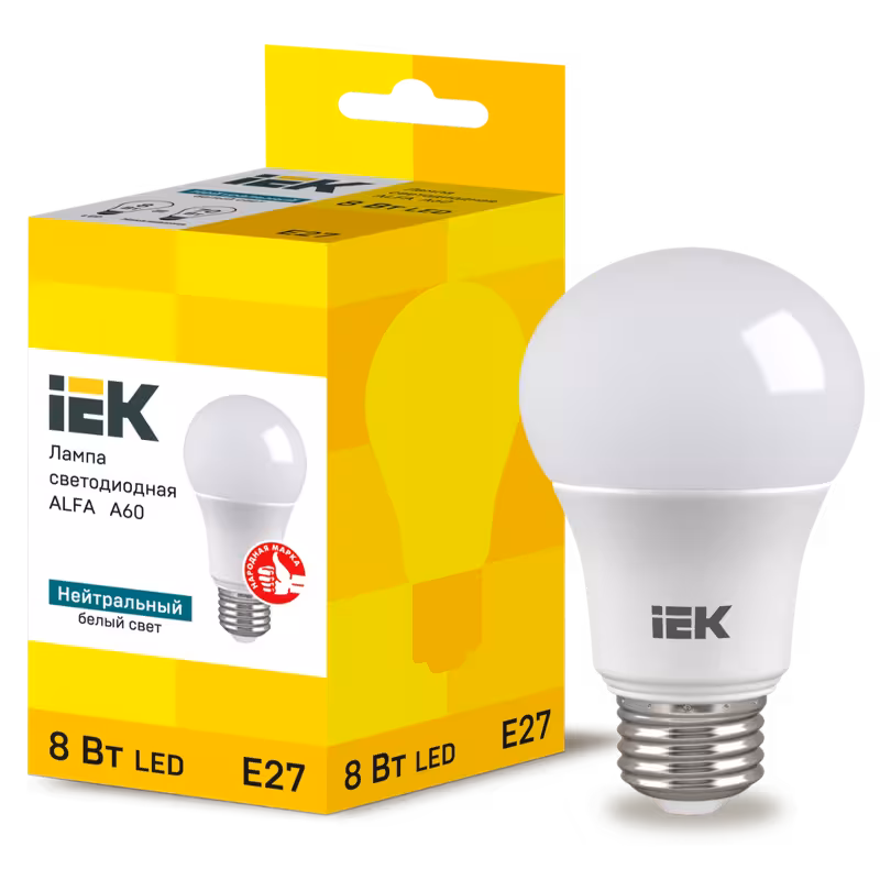 LED լամպ A60 8 w 4000K E27 ALFA IEK