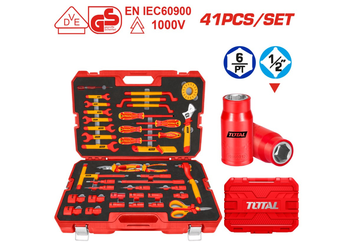Դիէլեկտրիկ գործիքների հավաքածու 41կտոր TOTAL THKITH4101