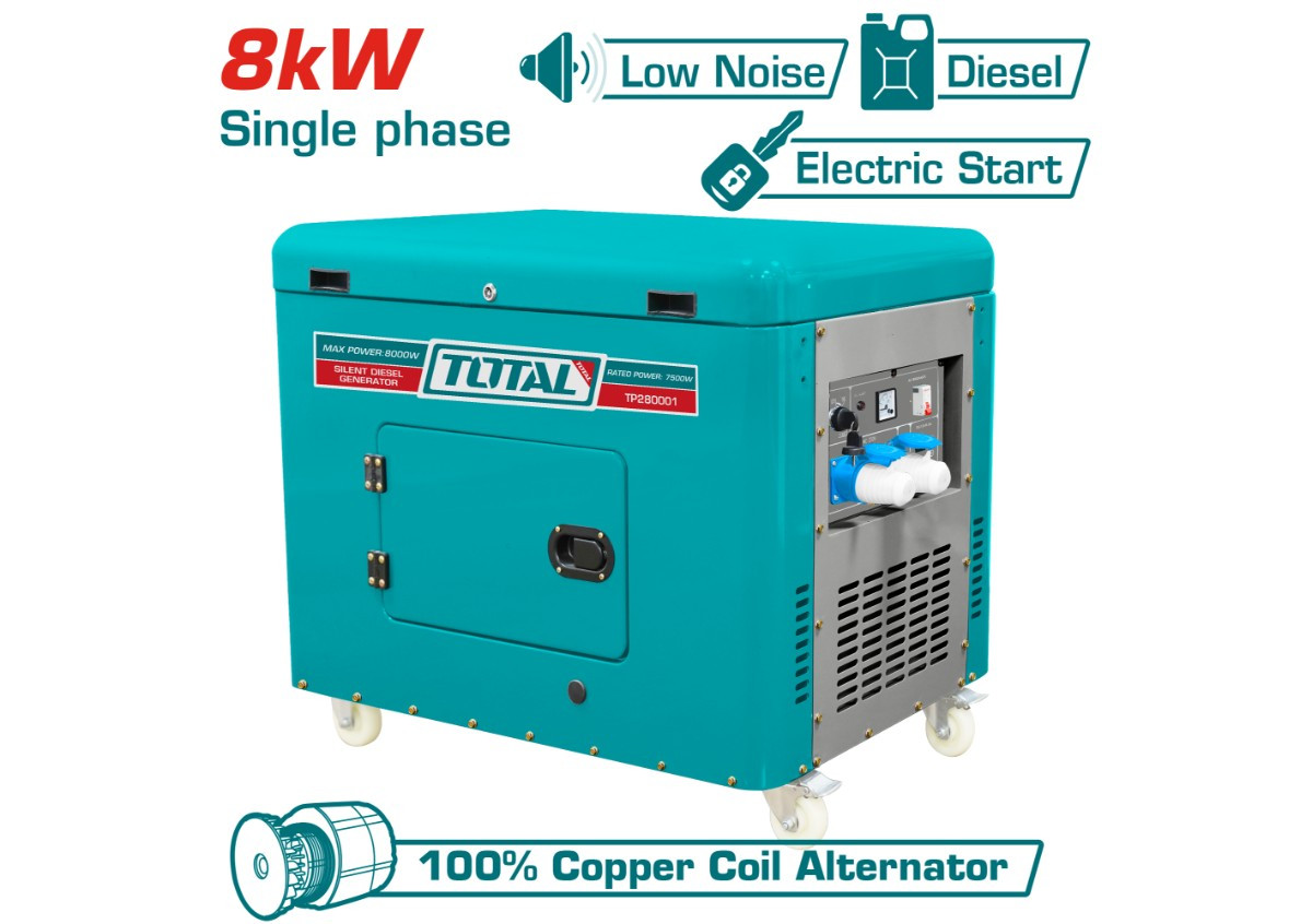 Գեներատոր դիզելային անձայն 8kW TP280001  TOTAL