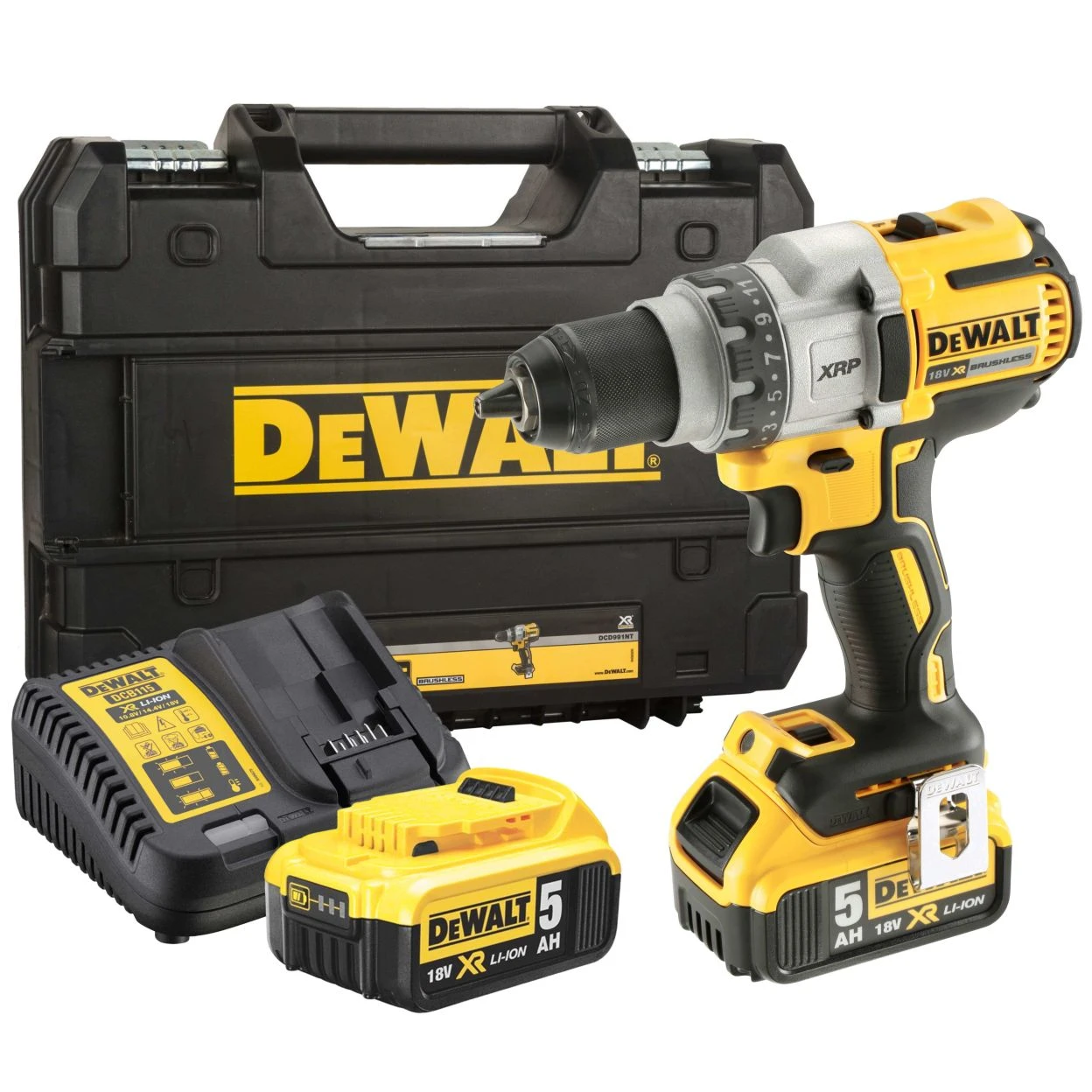 Аккумуляторная дрель-шуруповерт 18в XR DCD 991P2 -QW  Dewalt