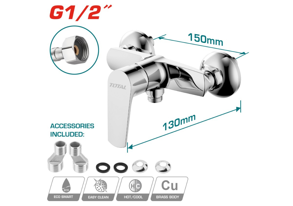 Однорычажный смеситель для душа TSLBM41201 TOTAL