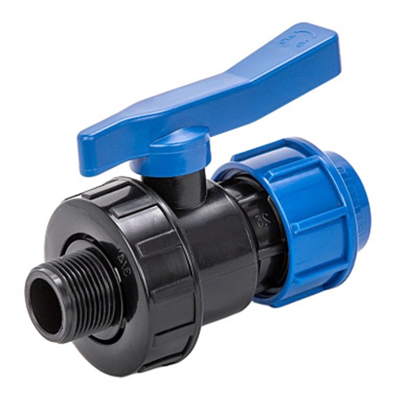 Փական գնդիկավոր PE 32*1 M (արտաքին) ՄԱՅԵՌ ՊԼԱՍՏ