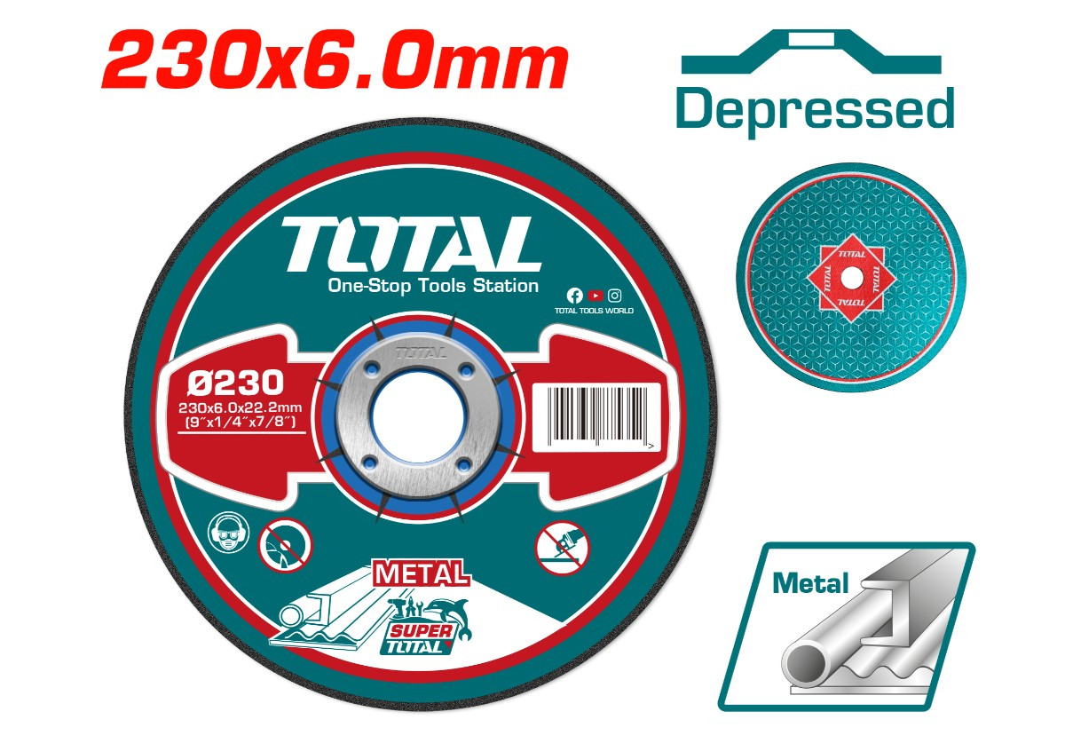 Диск шлифовальный 230х6х22.2 мм TAC2232301 TOTAL