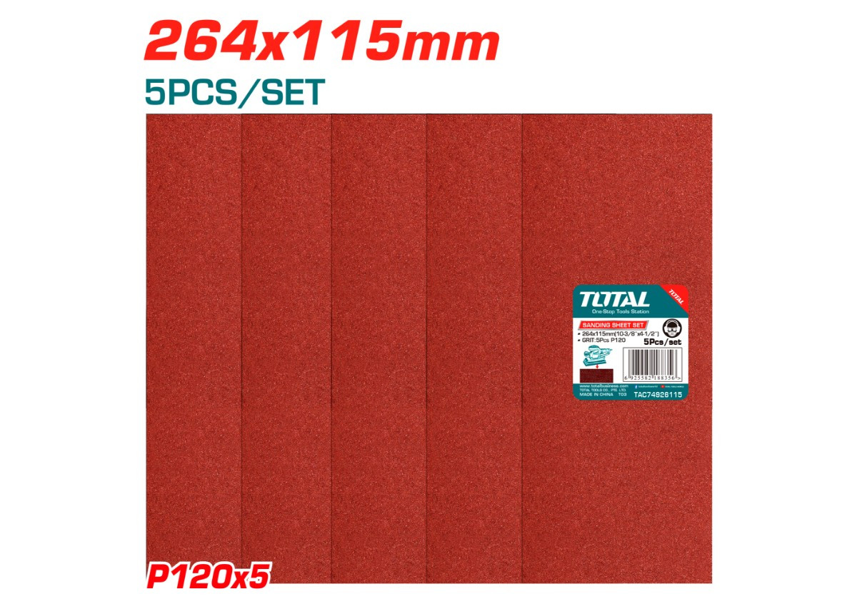 Հղկաթուղթ P120 5կտոր TOTAL TAC74926115