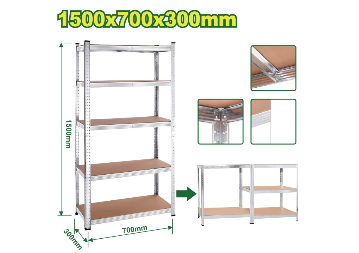 Դարակներպահեստավորման  5 հարկանի 1500x700x300մմ DYLLU DTTS1A73
