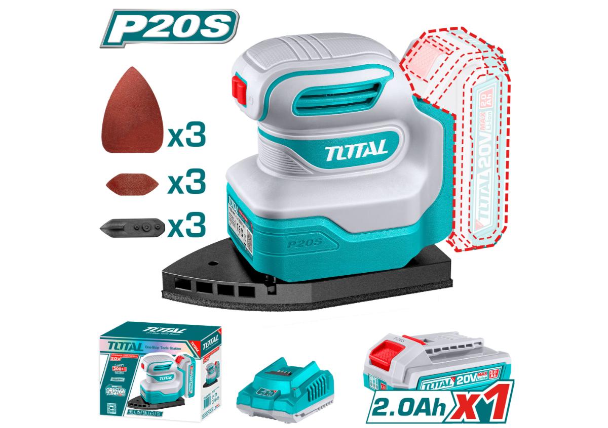 Беспроводная шлифовальная машина для ладони  TOTAL TPSLI20141