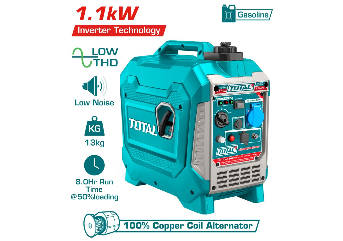Генератор бензиновый инвертор 1,1 кВт TP515006  TOTAL