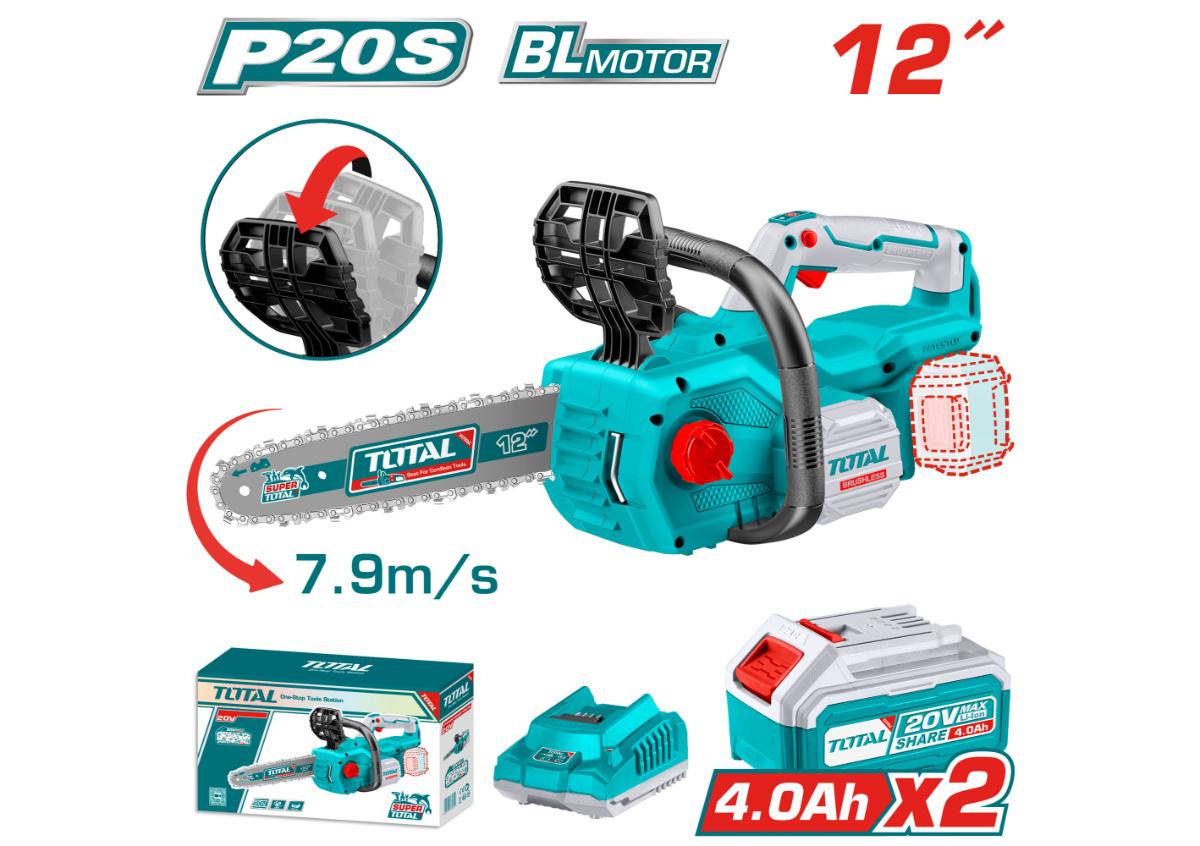 Շղթայավոր սղոց մարտկոցային 20Վ 300մմ TOTAL TGSLI201286