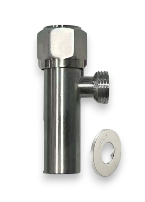 Клапан для воды (для плитки) 1/2F-3/4M 304SS mat KH