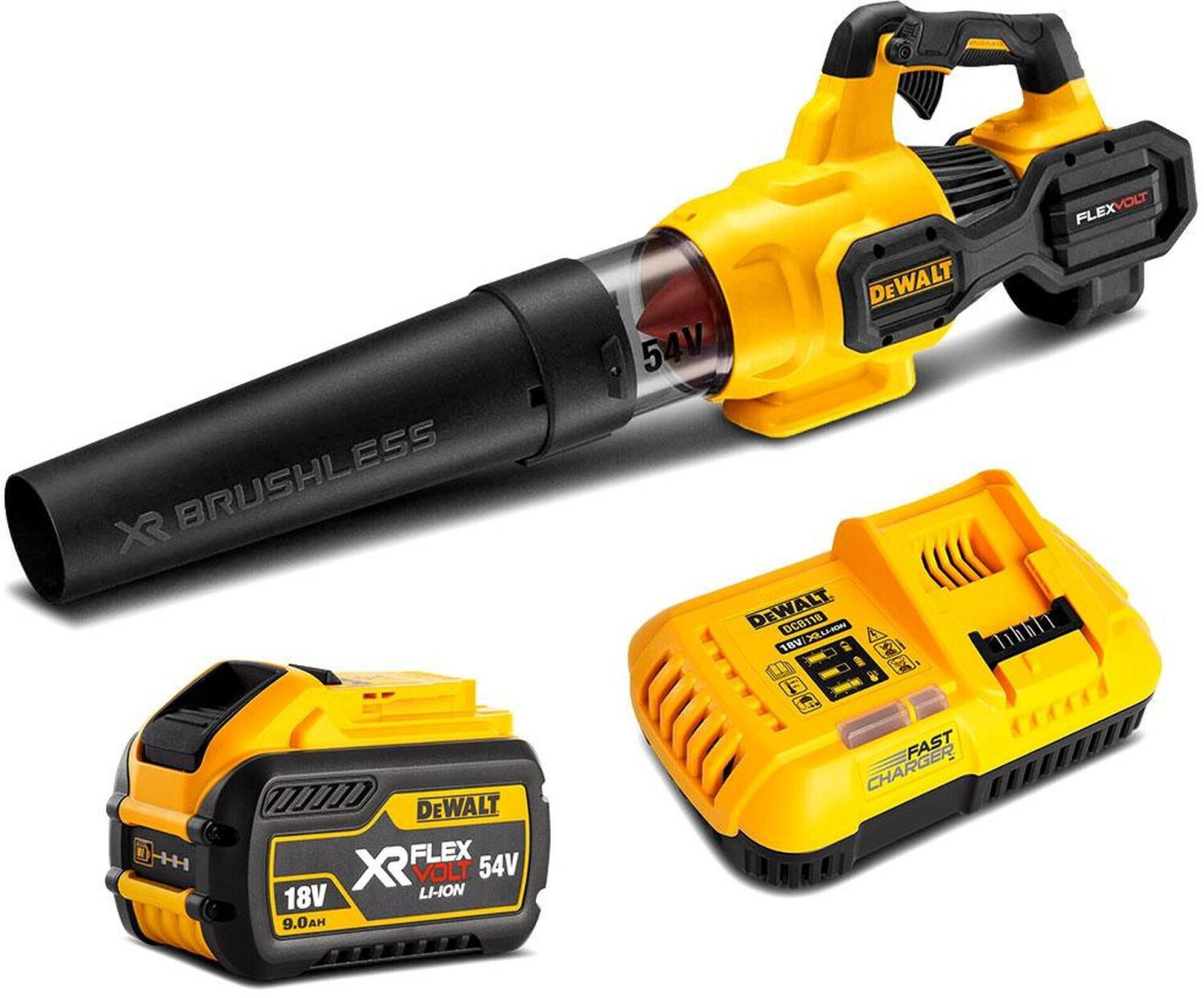Аккумуляторная воздуходувка  54в 9 а 1 батарея DCMBA 572X1 QW Dewalt