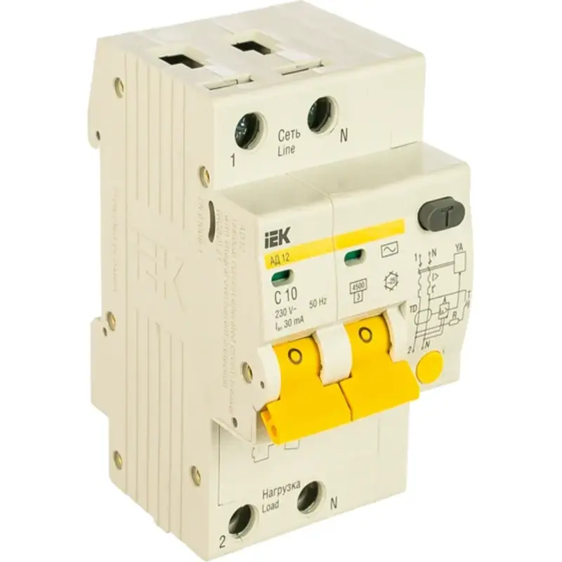 Дифавтомат 2P C10 A 30 mA ИЭК