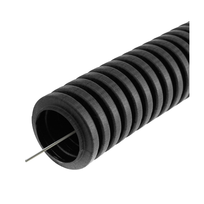 Труба гофрированная ПВХ лёгкая черная (350Н) 20мм (50м) ПРОМРУКАВ