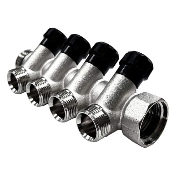 Коллектор регулирующий  ГШ 1" (НР 3/4"х4 вых.) STI