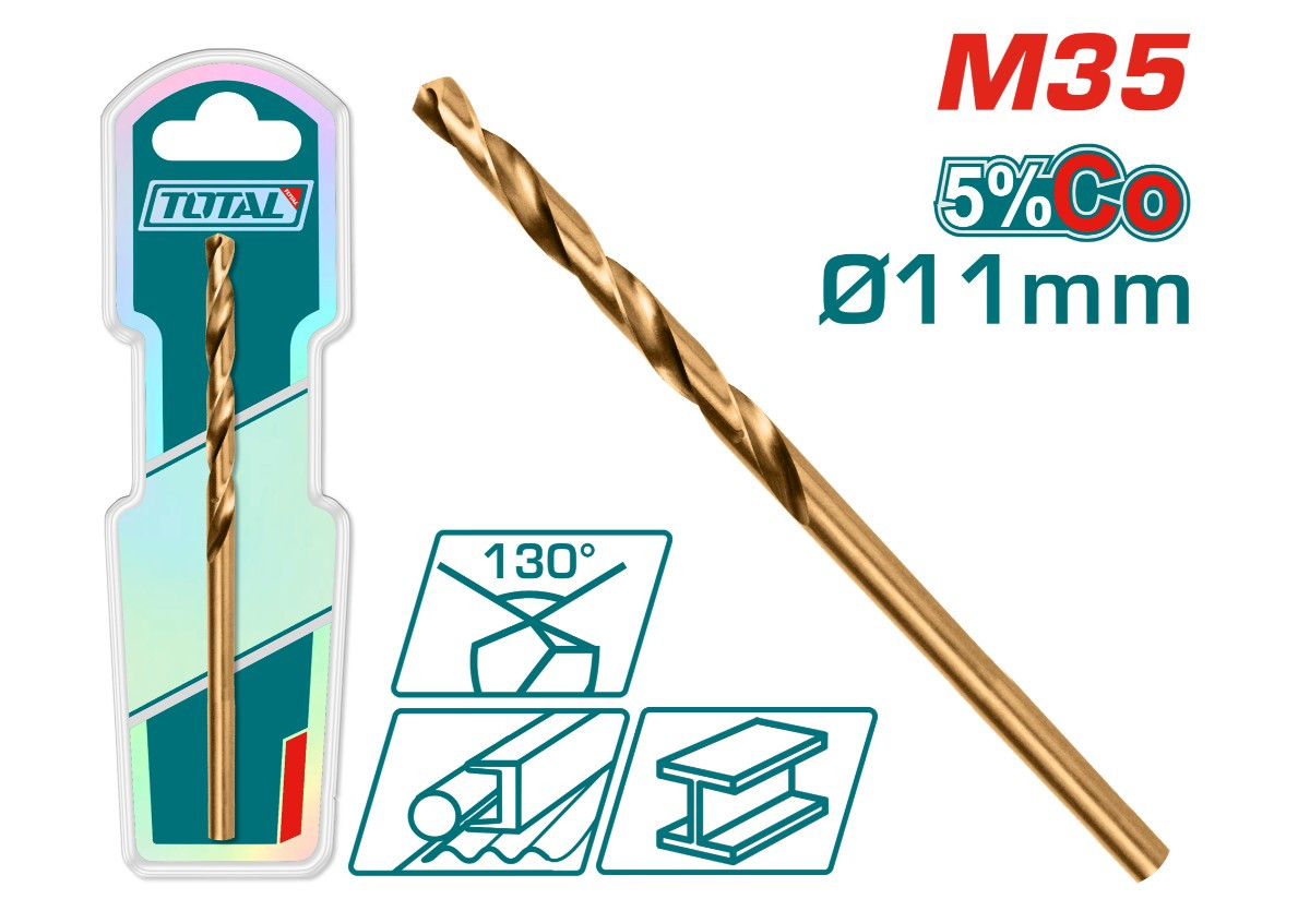Кобальтовое сверло HSS CO-M35 11 мм TOTAL TAC11211001