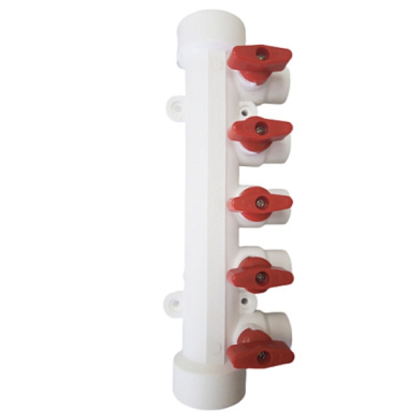 Коллектор с воздухоотводчиком 32/3*20w красный MeerPlast