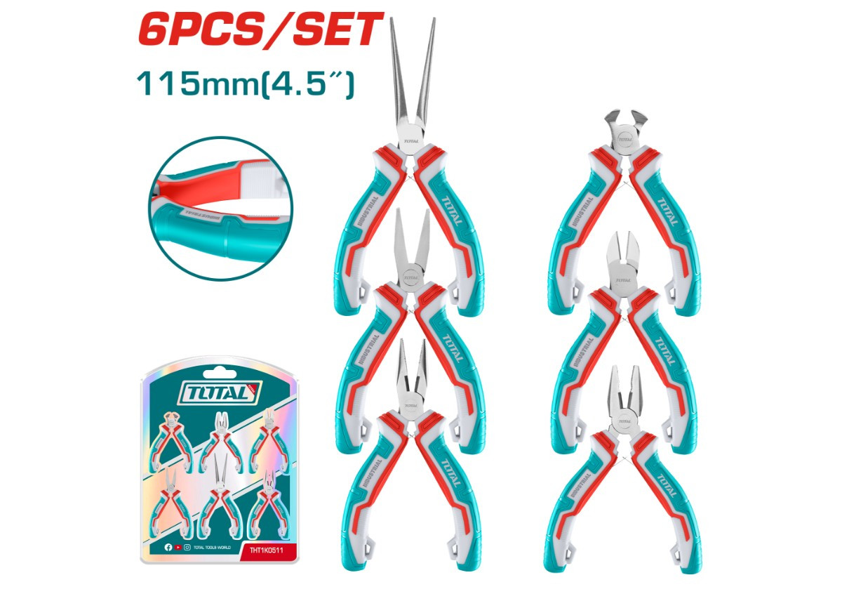 Набор мини-плоскогубцев из 6 предметов TOTAL THT1K0511