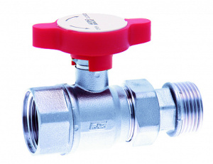 Փական կլոր «ամերիկանկա» միացմամբ, քրոմապատ, 1", կարմիր բռնակ FAR