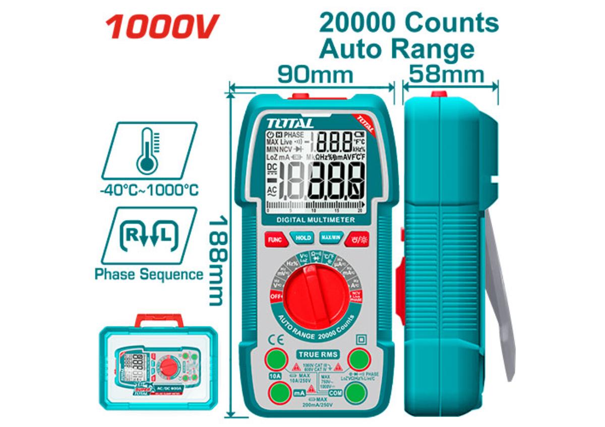Цифровой мультиметр  1000В TOTAL  TMT5410003