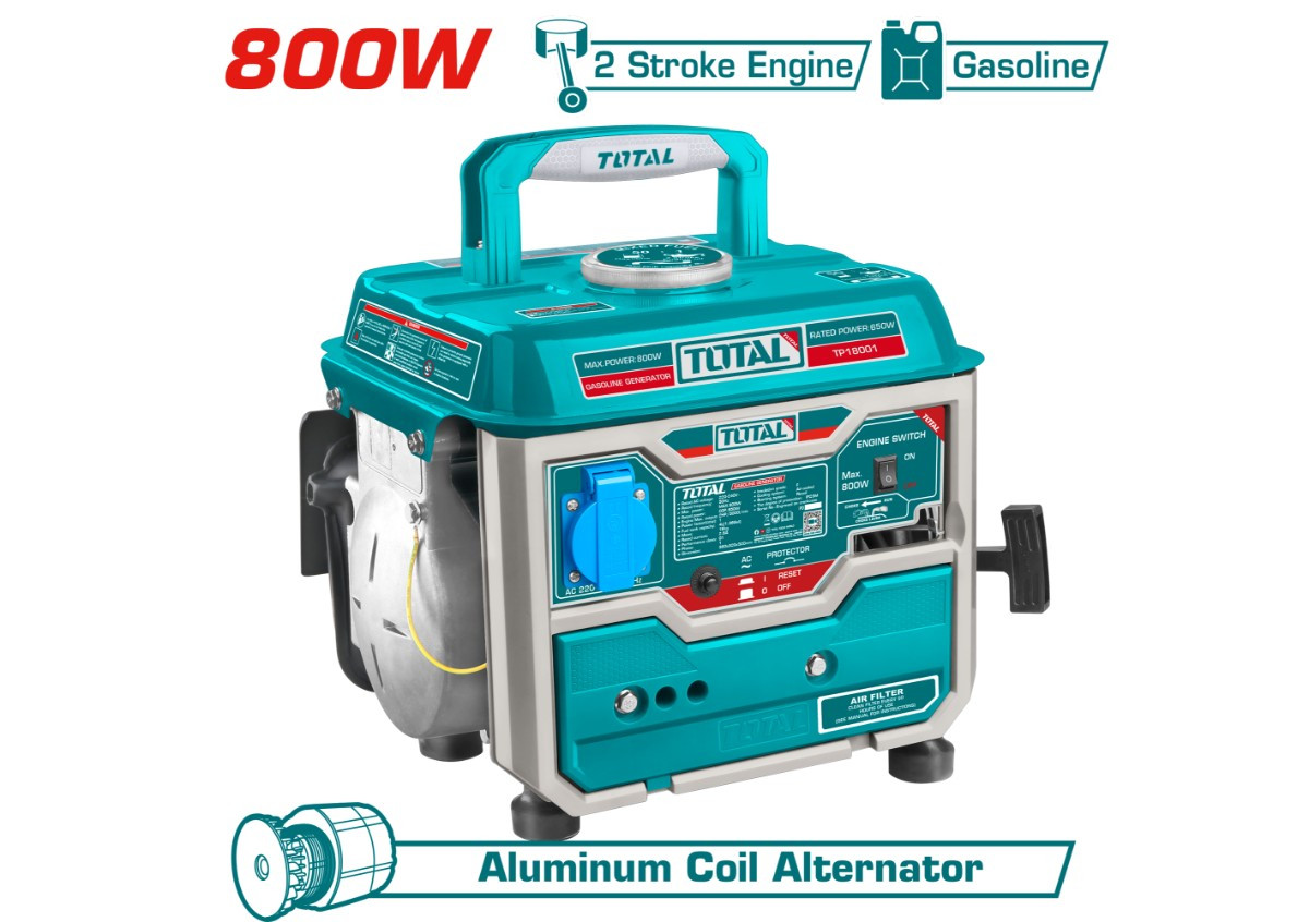 Генератор бензиновый 800 Вт TP18001 TOTAL