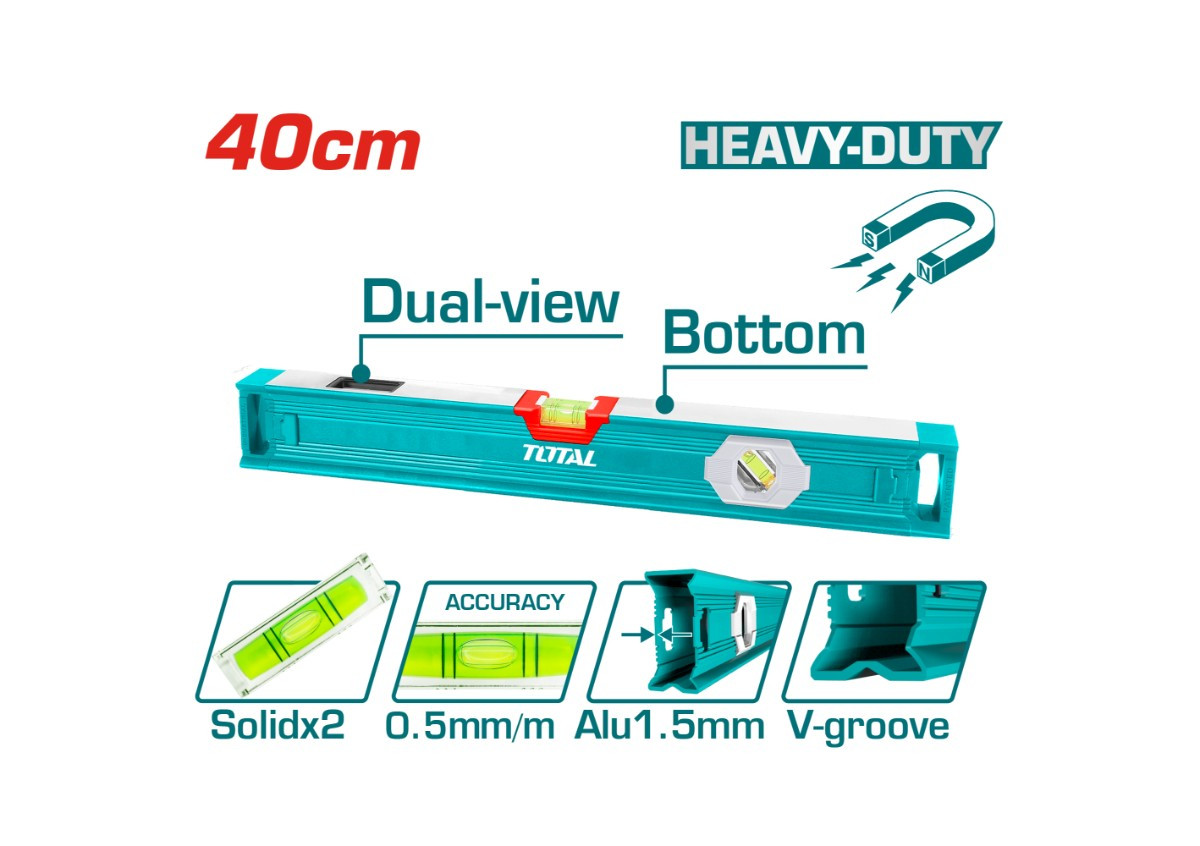 Հարթաչափ մագնիսով 40սմ TOTAL TMT24056