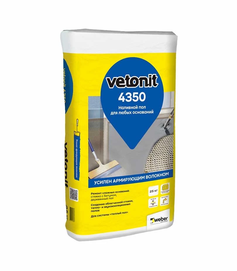 Наливной пол Weber 4350 25кг 02114 Vetonit