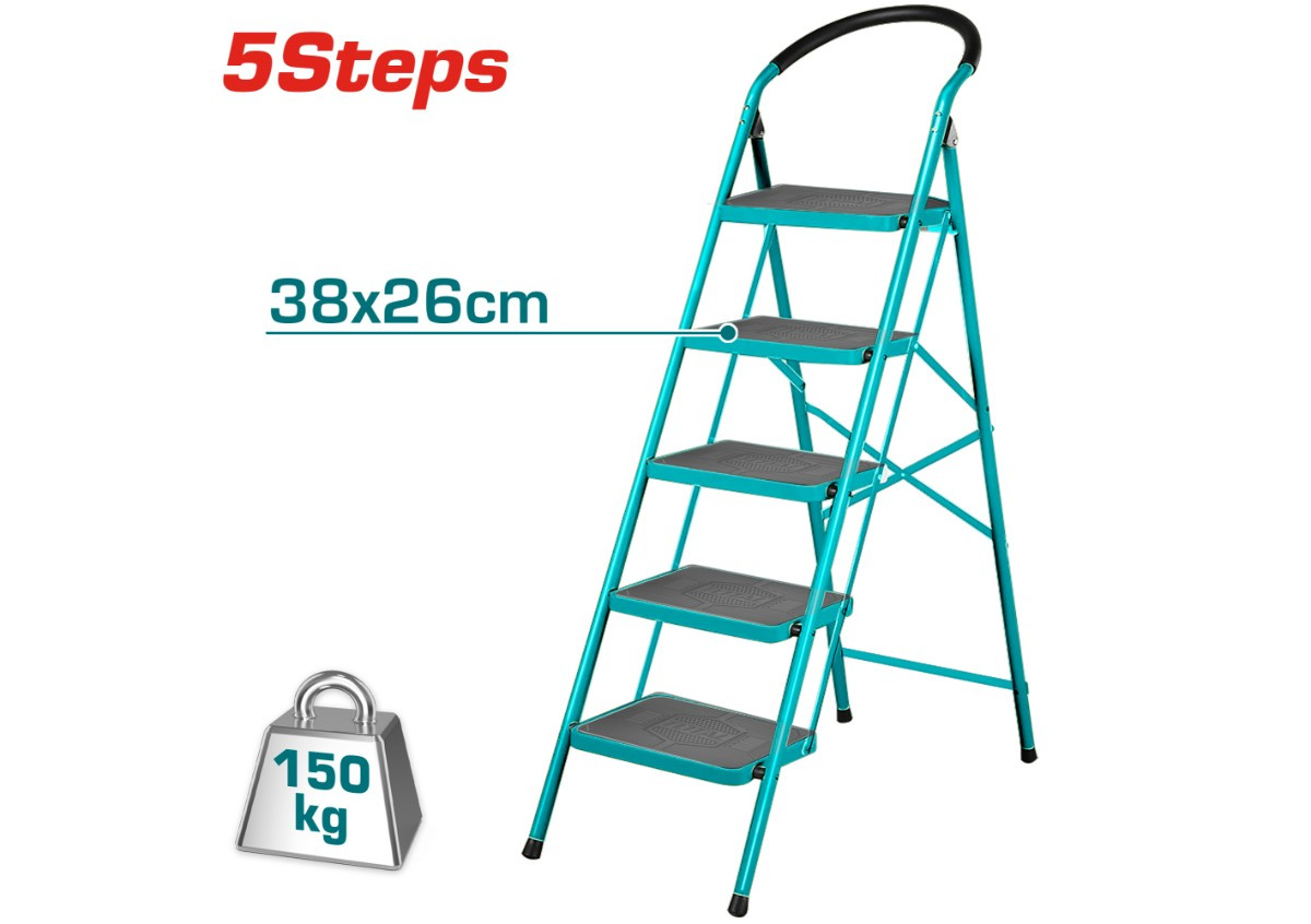 Стремянка  металлическая 5 ступени TOTAL THLAD09051