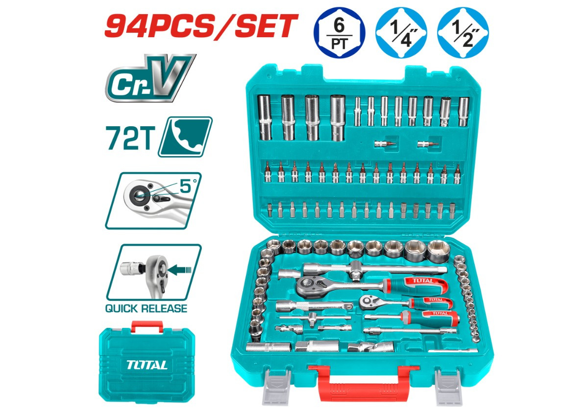 Набор  руч. инструментов 94шт  TOTAL THT421942