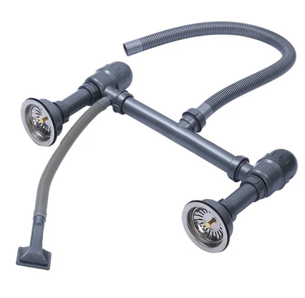Սիֆոն լվացարանի 2տ մեծ գլ․ մոխր․ +գոֆռե HS-B026+C001 Betta