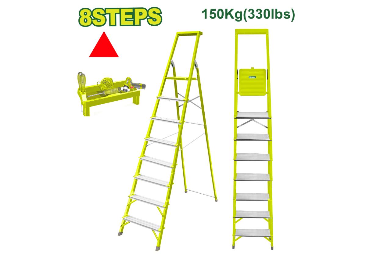 Стремянка  из стали и алюминия, 8 ступеней, 150 кг DYLLU DTLD1H08