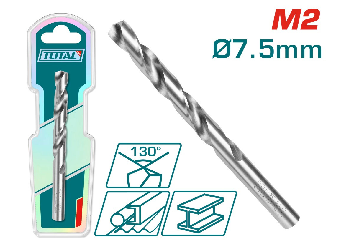 Сверло M2 HSS 7.5 мм TOTAL TAC1200751