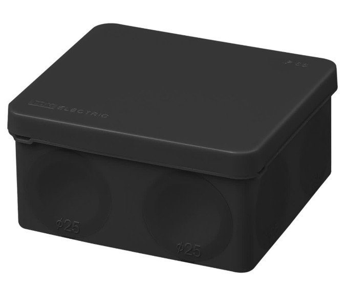 Коробка распределительная 100х100х60мм черная Electrica