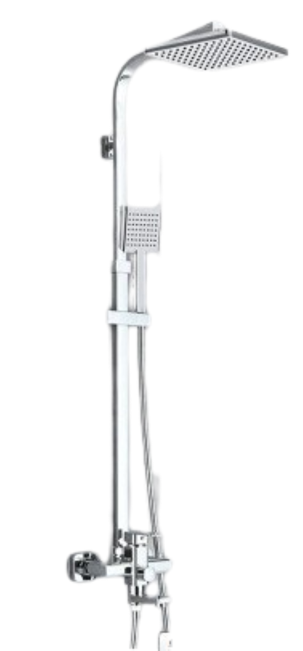 Ցնցուղ ձողով, ծորակով քառ.chrome լատ. KH-DS72C-BR KH