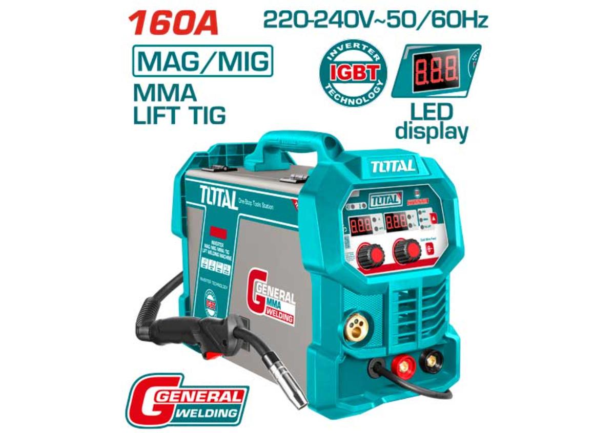 Եռակցման սարք MAG/MIG/MMA/TIG ինվերտորային 160Ա TOTAL TMGT16058