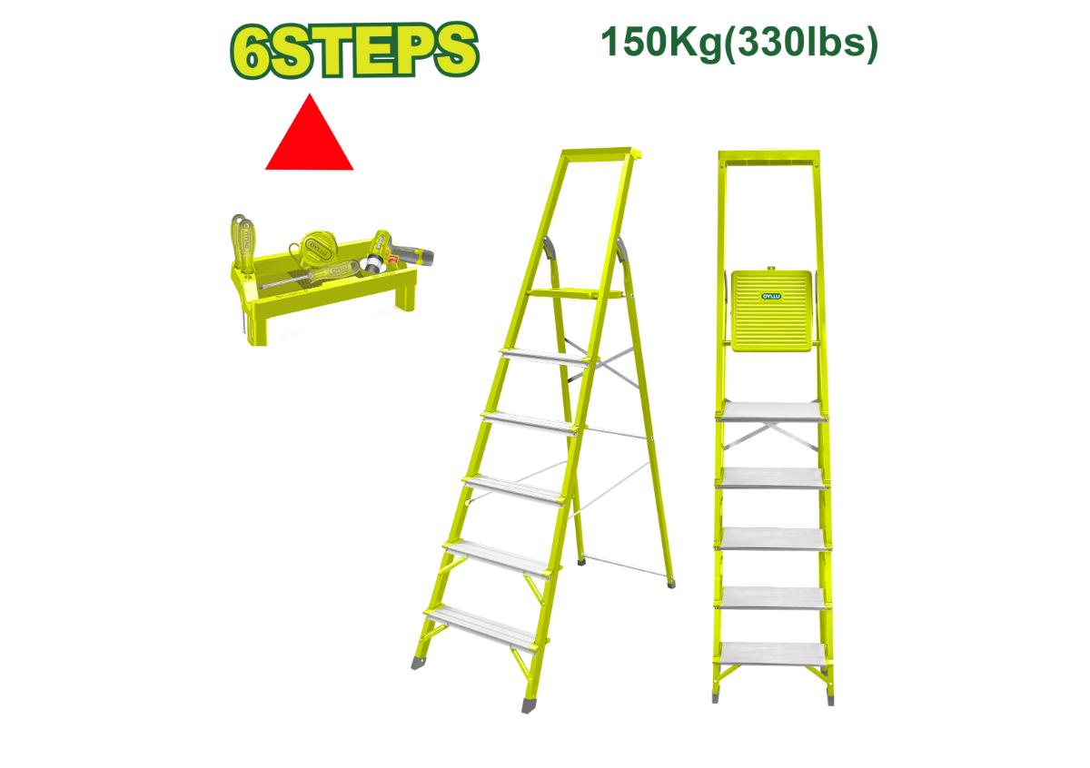 Стремянка  из стали и алюминия, 6 ступеней, 150 кг  DYLLU DTLD1H06