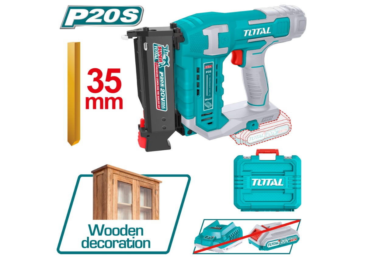 Մեխ կրակող գործիք մարտկոցային 20Վ 35մմ TOTAL TCBNLI3603