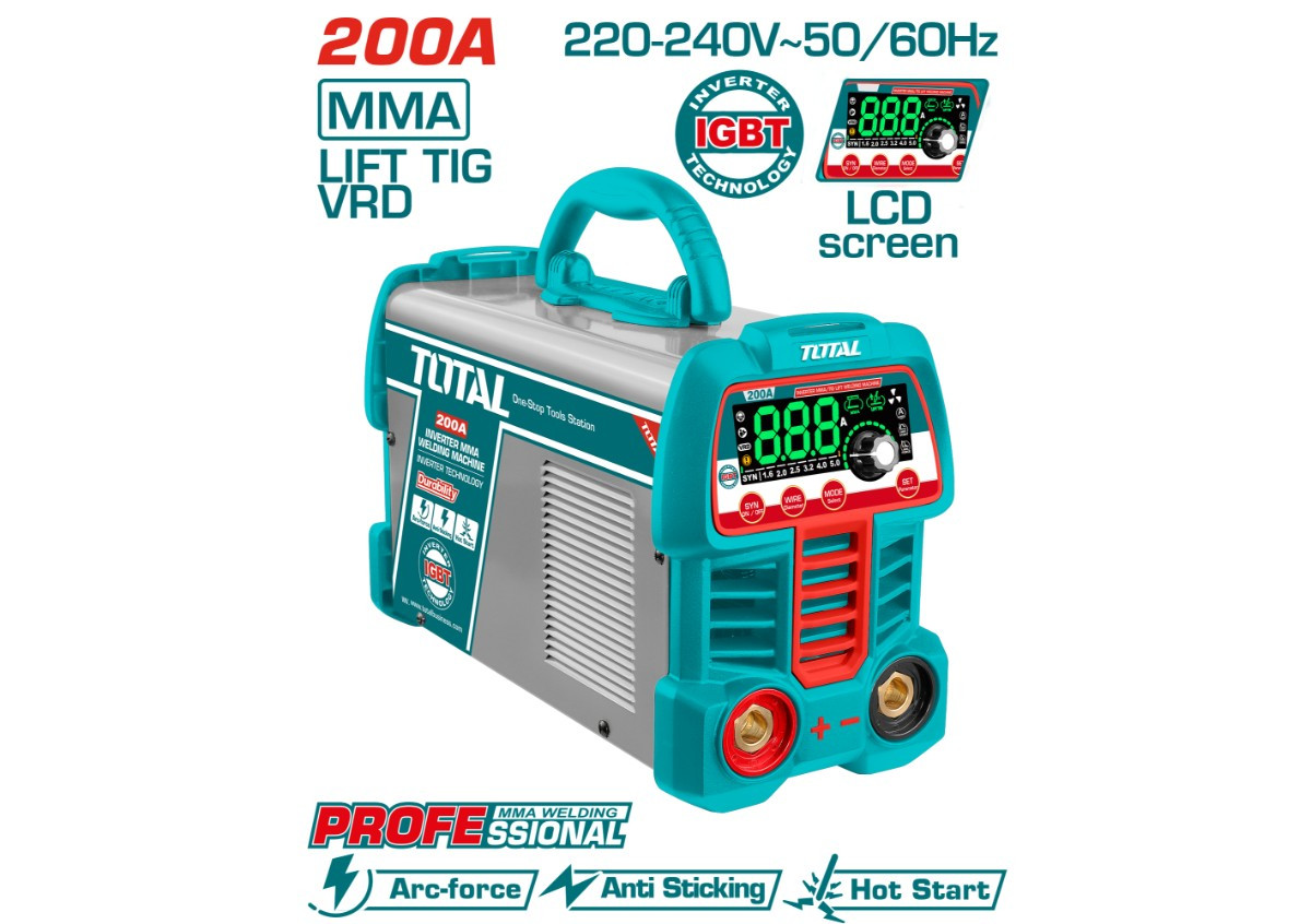 Инверторный сварочный аппарат MMA/TIG Lift 200A TOTAL TW2200691