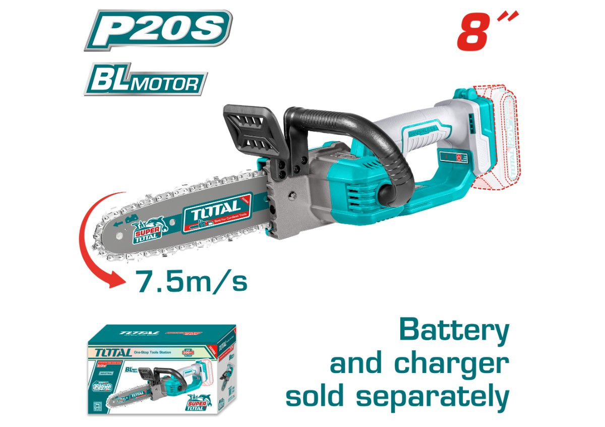 Аккумуляторная цепная пила 20 В TOTAL TGSLI2085