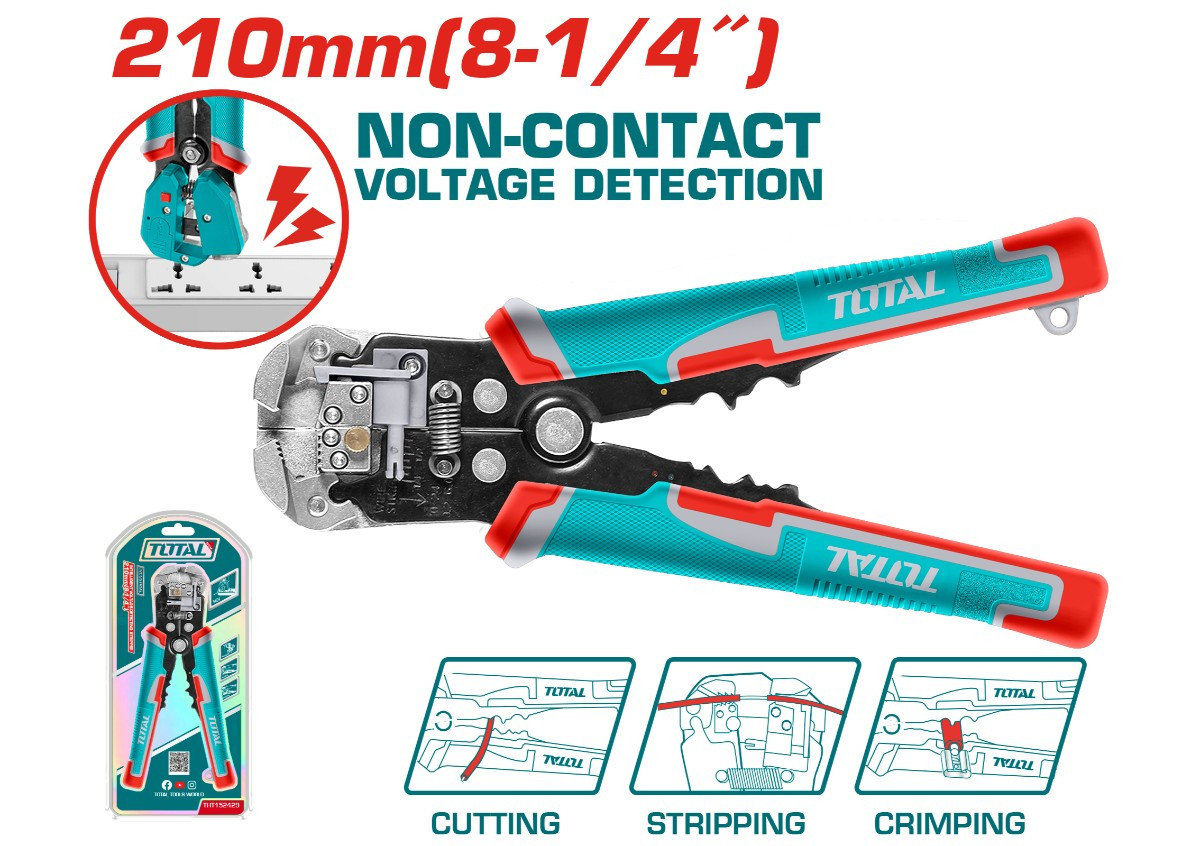 Լար մաքրող և սեղմող գործիք ինտիլիգենտ TOTAL THT152429